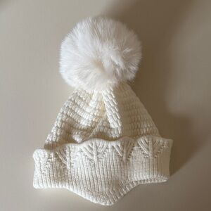 Cozy White Pom-Pom Knit Hat for Kids